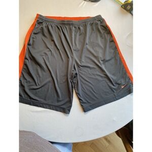 Nike Dri-FIT Men's Large Basketball Shorts Gray Orange Performance Athletic Gym